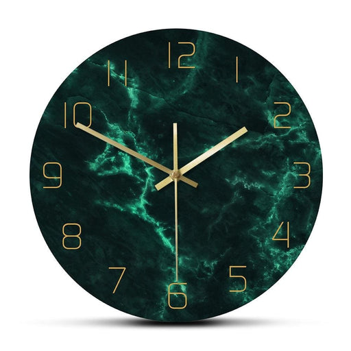 Marble Pattern Green Nordic Wall Clock Living Room