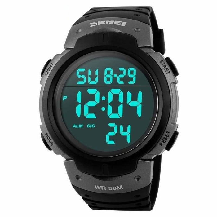 Men Fashion Outdoor Sport Big Dial Led Digital Waterproof