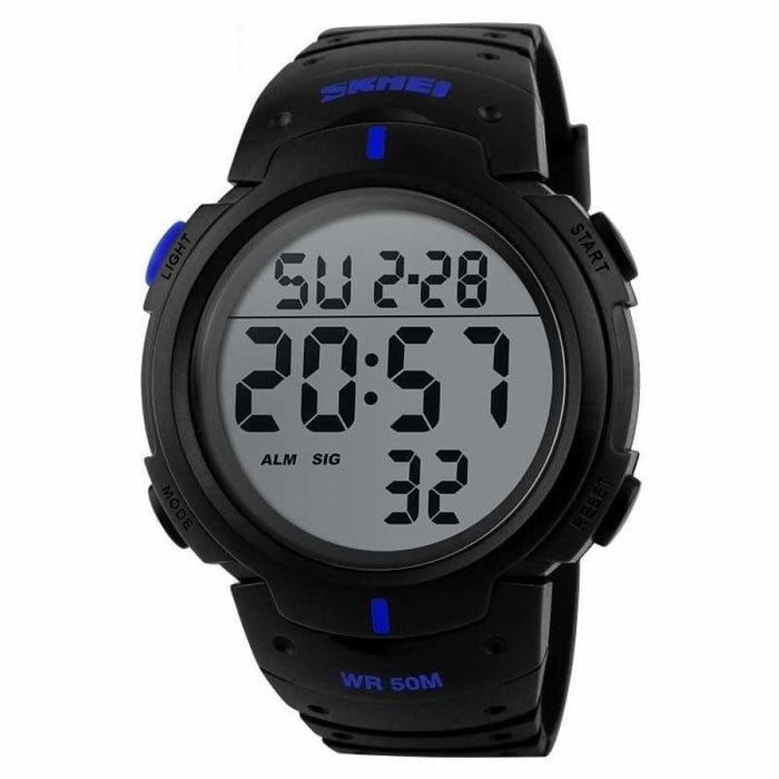 Men Fashion Outdoor Sport Big Dial Led Digital Waterproof