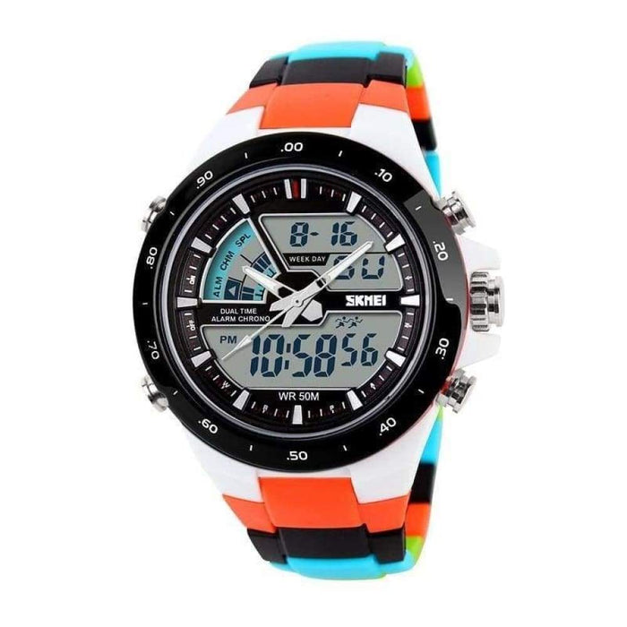 Men Sport Watch Dual Display Quartz Waterproof Watches