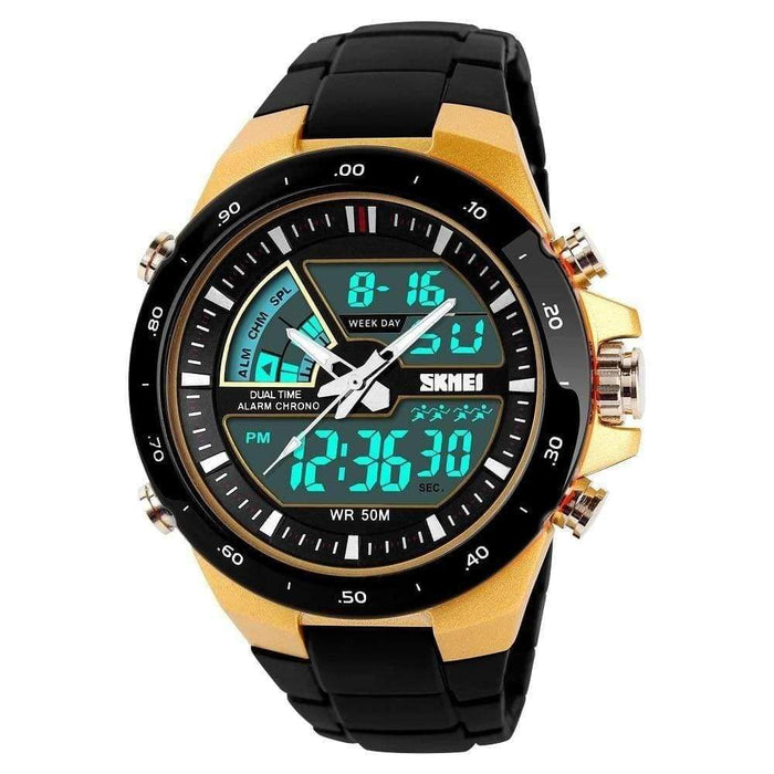 Men Sport Watch Dual Display Quartz Waterproof Watches