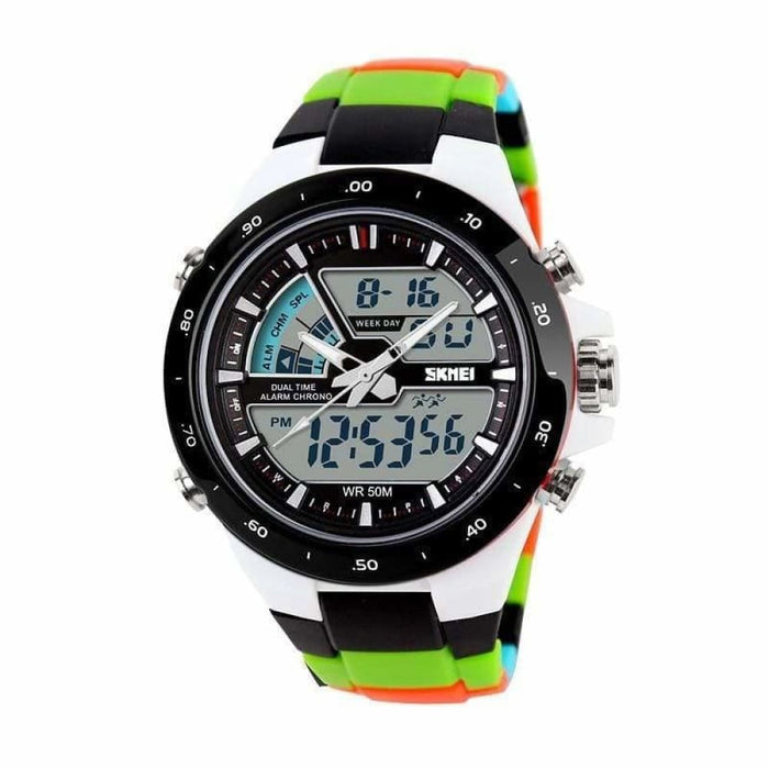 Men Sport Watch Dual Display Quartz Waterproof Watches