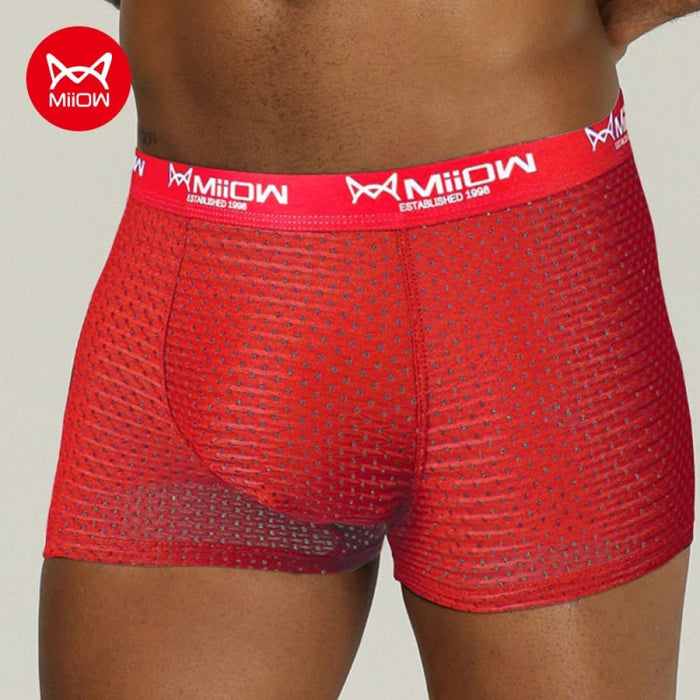 Men Underwear Boxer Shorts Mesh Breathable Cucea Fashion