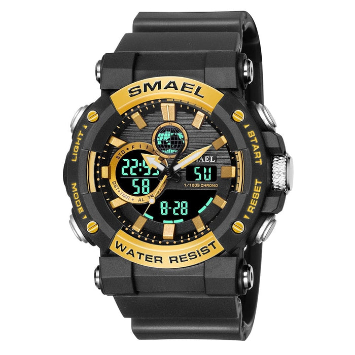 Men Watch Smael Sport Watches Waterproof Stopwatch Alarm