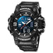 Men Watch Sport Waterproof Led Light Alarm Clock Dual Time