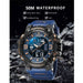 Men Watch Sport Waterproof Led Light Alarm Clock Dual Time