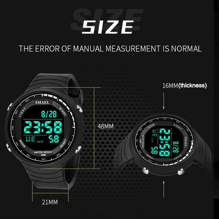 Men Watches Digital 50m Waterproof Smael Sports