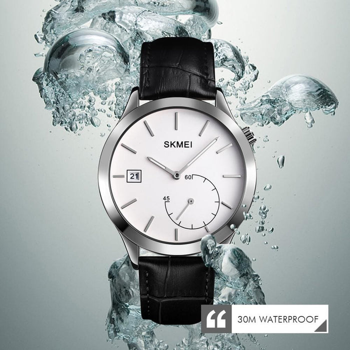 Men’s Leather Quartz Waterproof Wristwatches