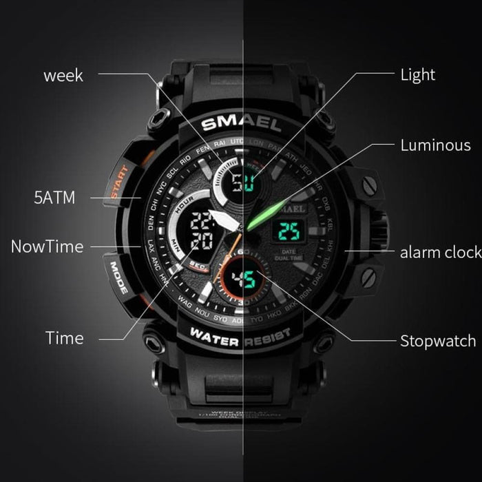 Men’s Multi-functional Dual Time Display Sport Wrist Watch