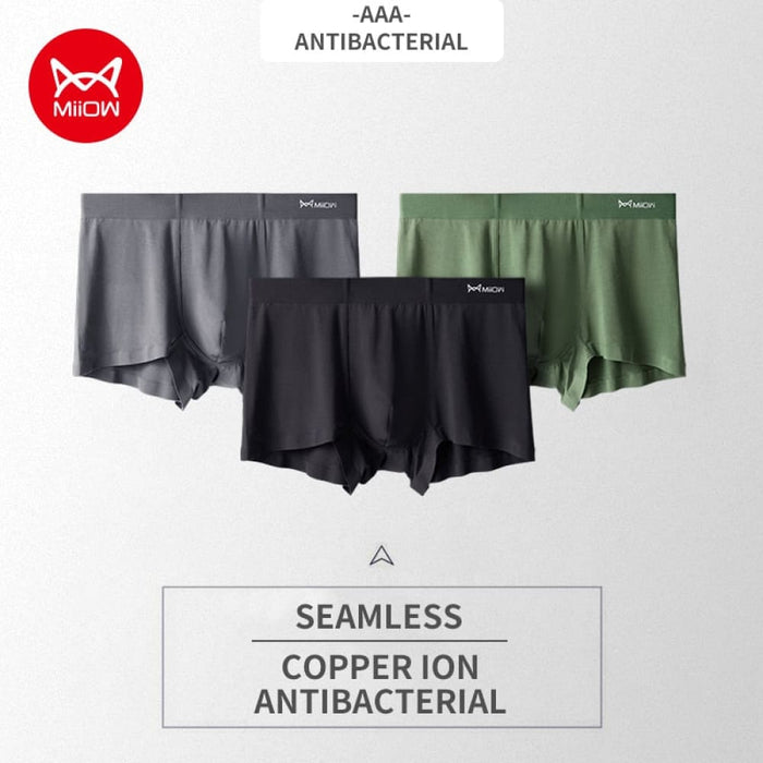 3pcs Modal Men Underwear Boxer Shorts Seamless No Trace