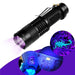 Vibe Geeks Mini Led Zoomable Uv Flashlight Ultraviolet