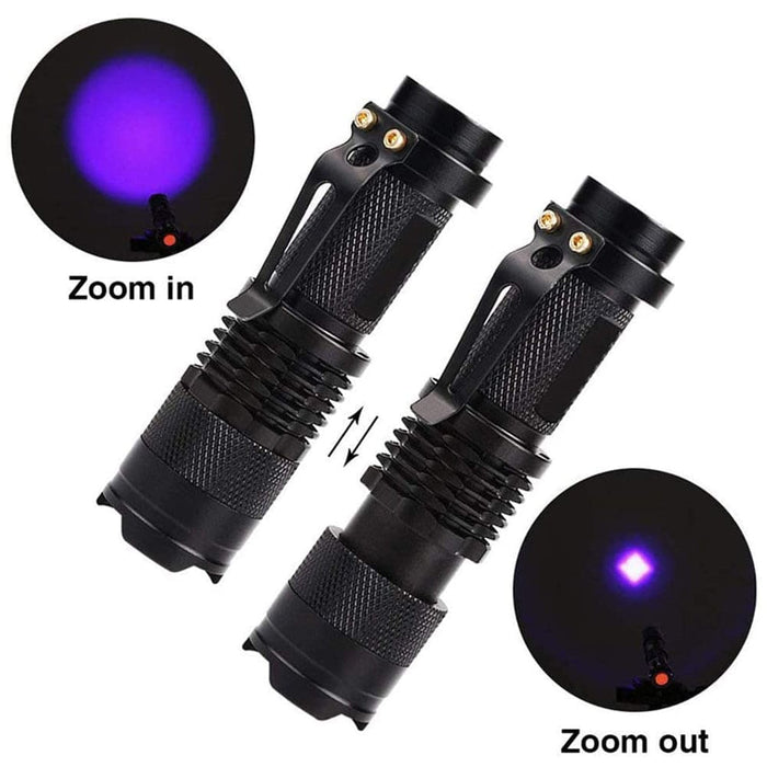 Vibe Geeks Mini Led Zoomable Uv Flashlight Ultraviolet