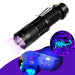 Mini Led Zoomable Uv Flashlight Ultraviolet Black Light Fake