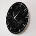 Minimalist Black Marble Wall Clock Print Silent