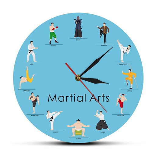 Mixed Martial Arts Modern Wall Clock Fighting Sports Art