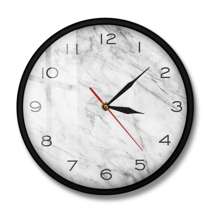 Modern Design White Grey Marble Texture Print Wall Clock