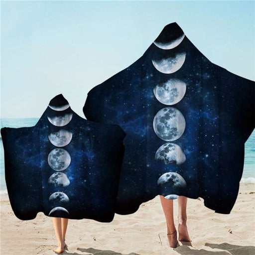 Moon Eclipse Hooded Towel Galaxy Adult Bath With Hood 3d
