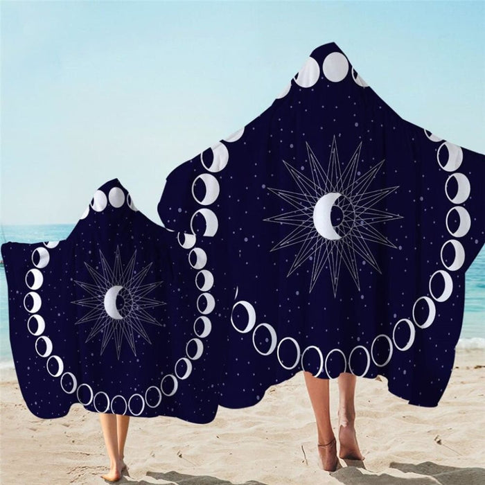 Moon Eclipse Hooded Towel Galaxy Adult Bath With Hood 3d
