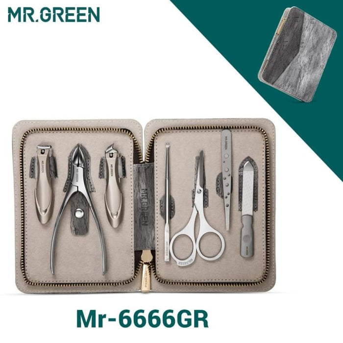 Mr.green Manicure Set With Leather Case 7 In 1 Professional