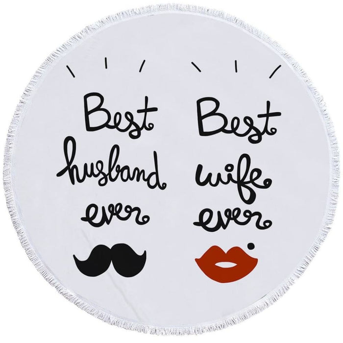 Mr And Mrs Round Beach Towel