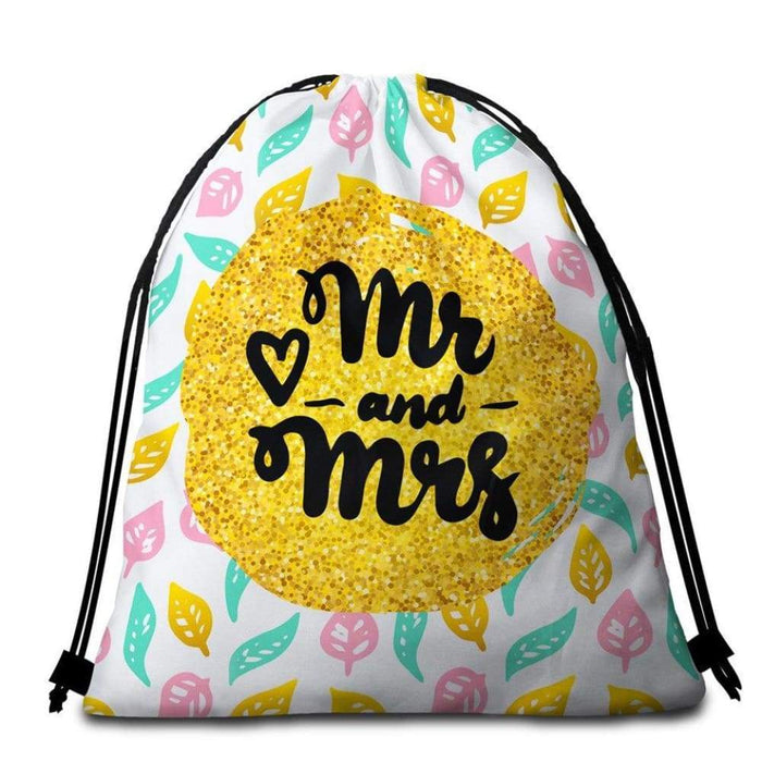 Mr And Mrs Round Beach Towel