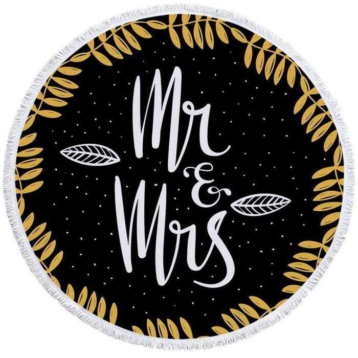 Mr And Mrs Round Beach Towel