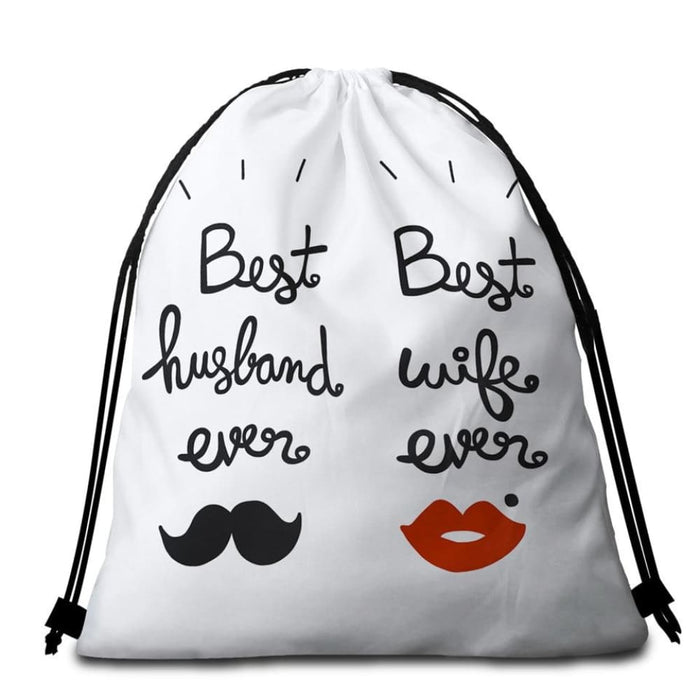 Mr And Mrs Round Beach Towel