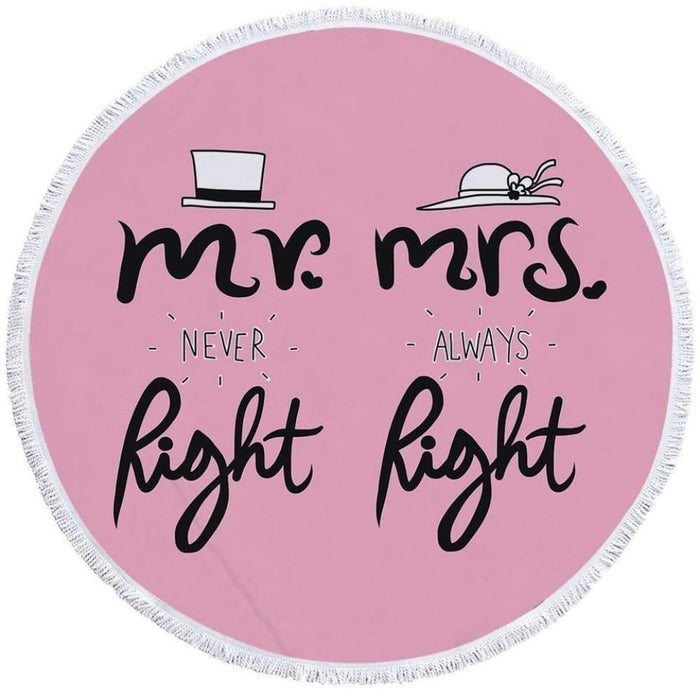 Mr And Mrs Round Beach Towel