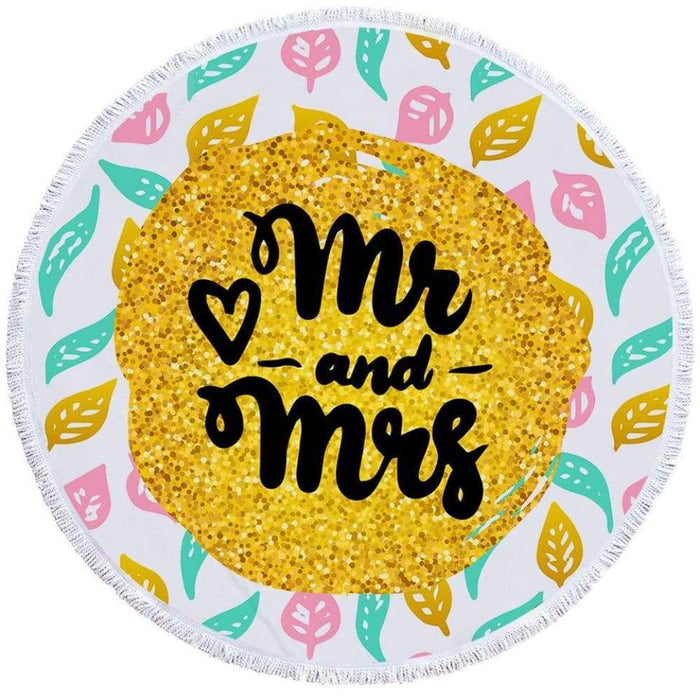 Mr And Mrs Round Beach Towel