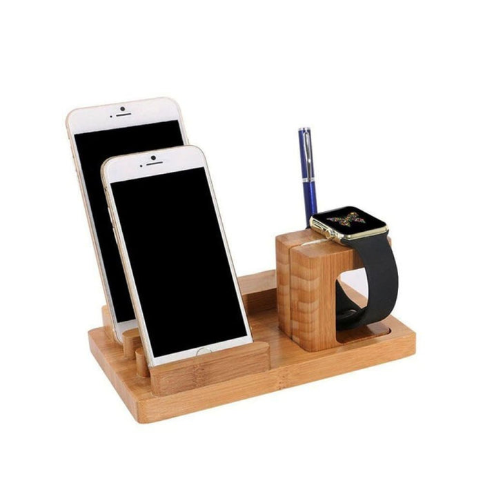 Multi-functional Wood Bamboo Universal Charging Stand