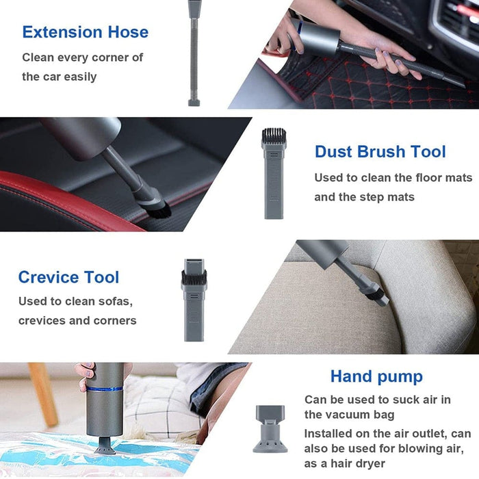 Multifunctional Mini Handheld Cordless Car Vacuum- Usb