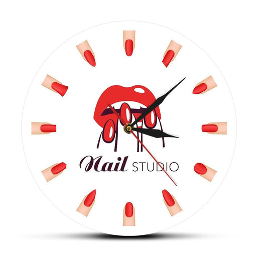Nail Salon Studio Manicure Types Printed Wall Clock Beauty