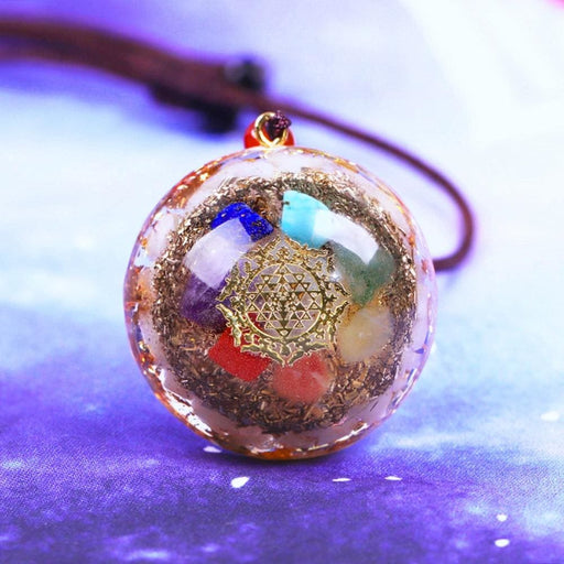 Natural 7 Chakra Orgone Pendant Crystal Healing Necklace For