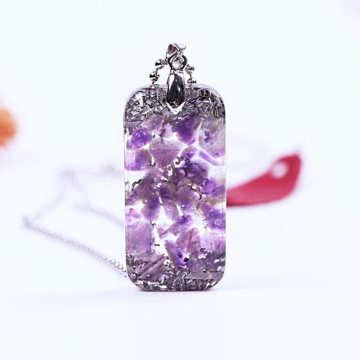 Natural Amethystine Necklace Orgonite Pendant Life Of Tree