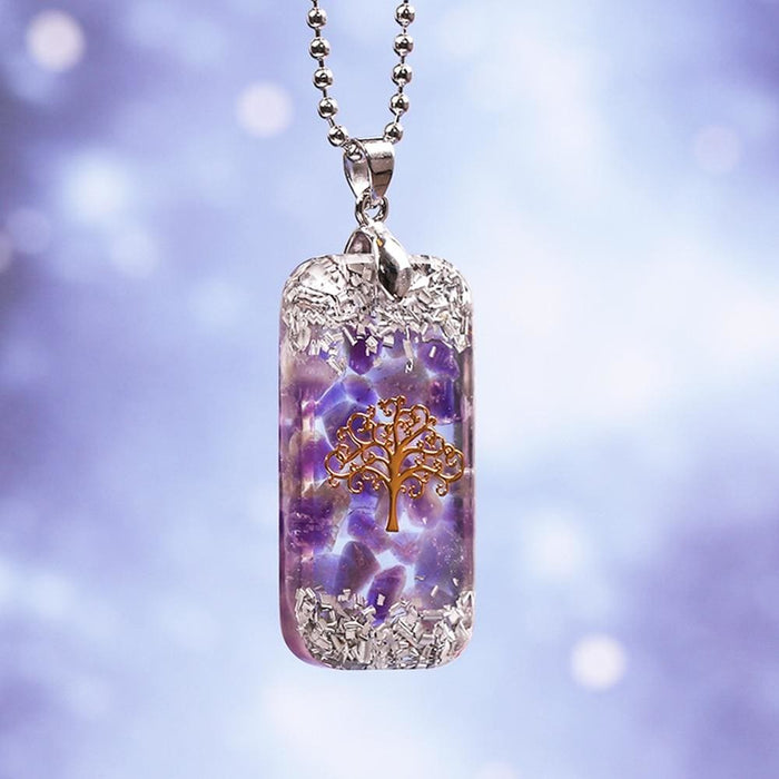 Natural Amethystine Necklace Orgonite Pendant Life Of Tree