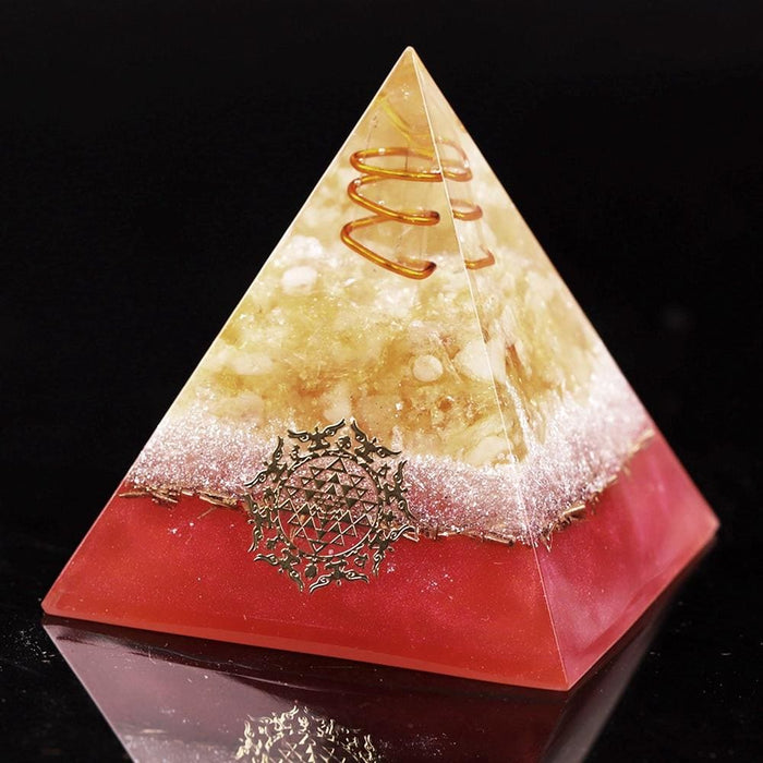 Natural Citrine Orgone Pyramid Energy Generator Reiki