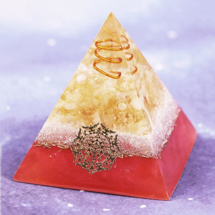 Natural Citrine Orgone Pyramid Energy Generator Reiki