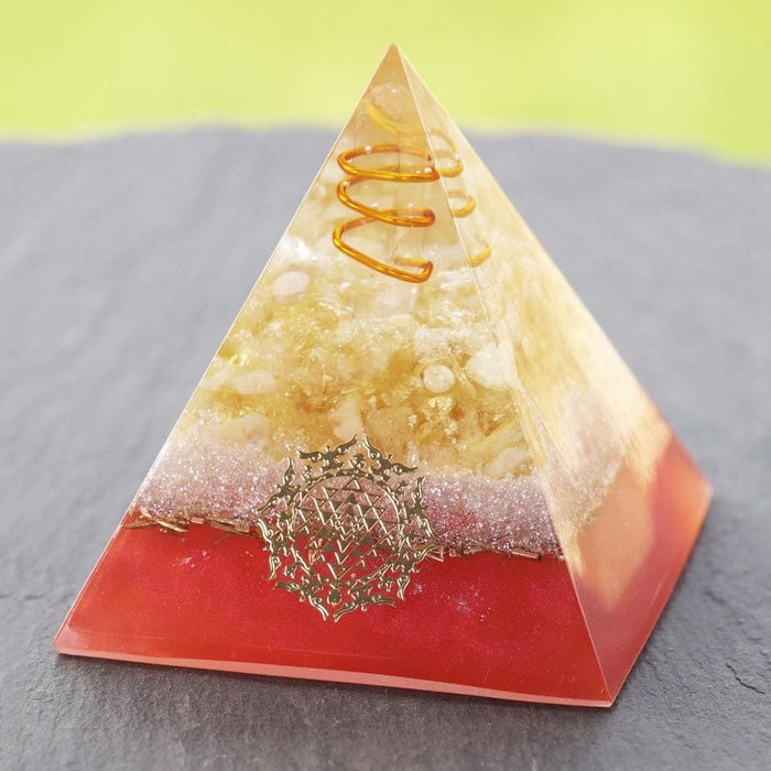 Natural Citrine Orgone Pyramid Energy Generator Reiki