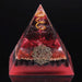 Natural Crystal Orgonite Pyramid Resin Garnet Spring Copper