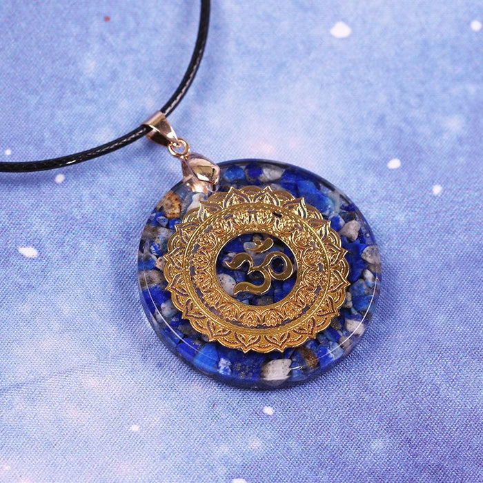 Natural Lapis Lazuli Necklace Orgonite Pendant Energy