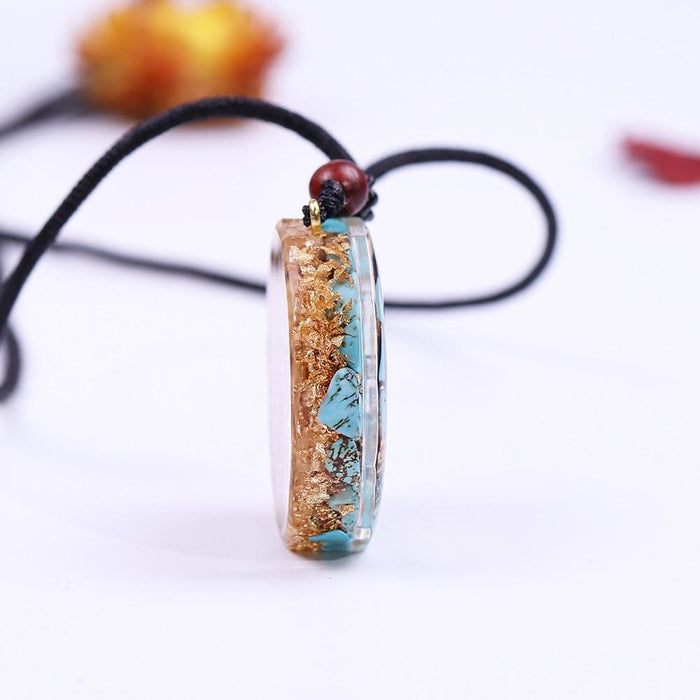 Natural Turquoises Orgonite Pendant Reiki Healing Energy