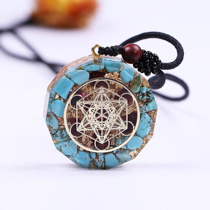 Natural Turquoises Orgonite Pendant Reiki Healing Energy