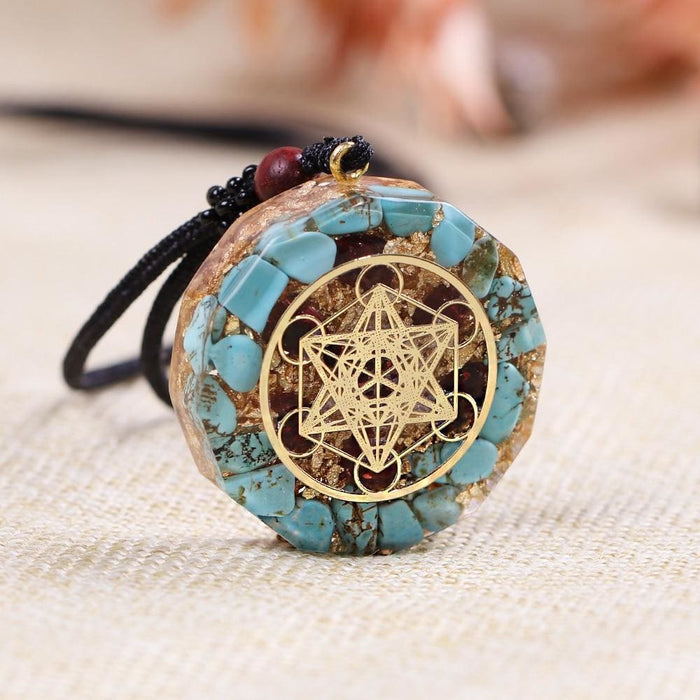 Natural Turquoises Orgonite Pendant Reiki Healing Energy