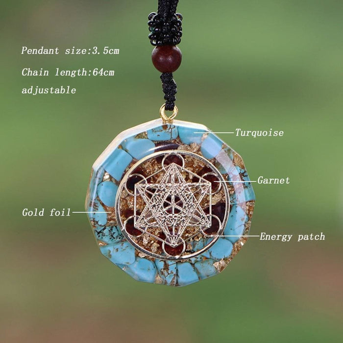 Natural Turquoises Orgonite Pendant Reiki Healing Energy