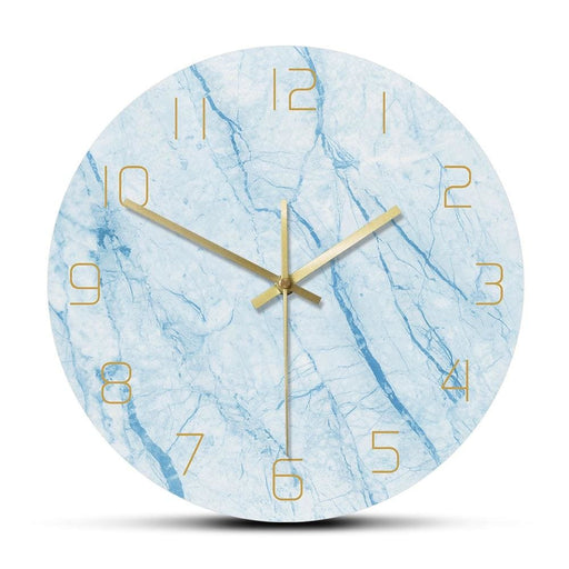 Nordic Marble Texture Printed Wall Clock Blue Home Decor
