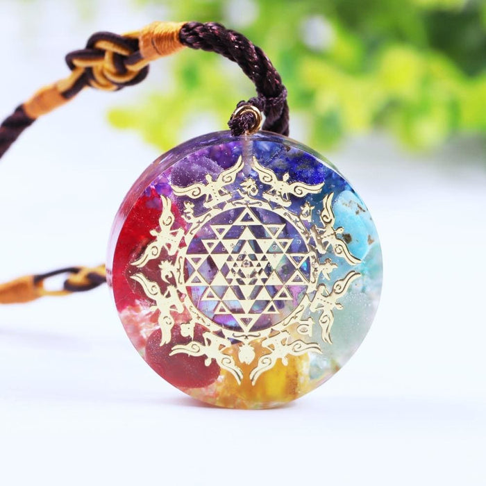 Orgone Energy Rainbow Pendant Necklace Emf Protection