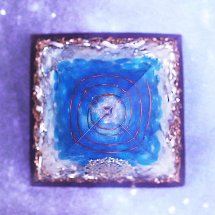 Orgone Pyramid Blue Quartz Energy Generator With Emf