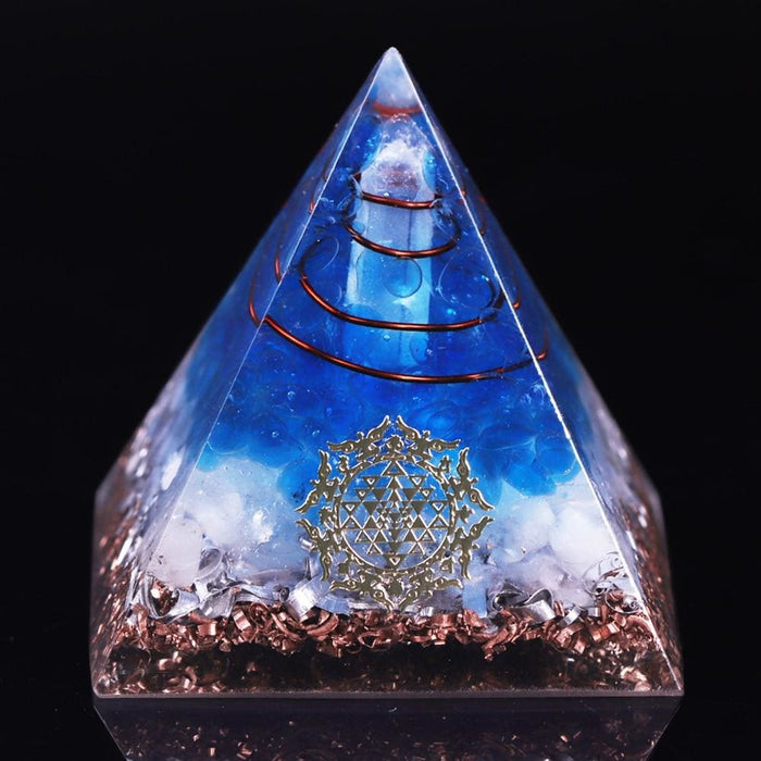 Orgone Pyramid Blue Quartz Energy Generator With Emf