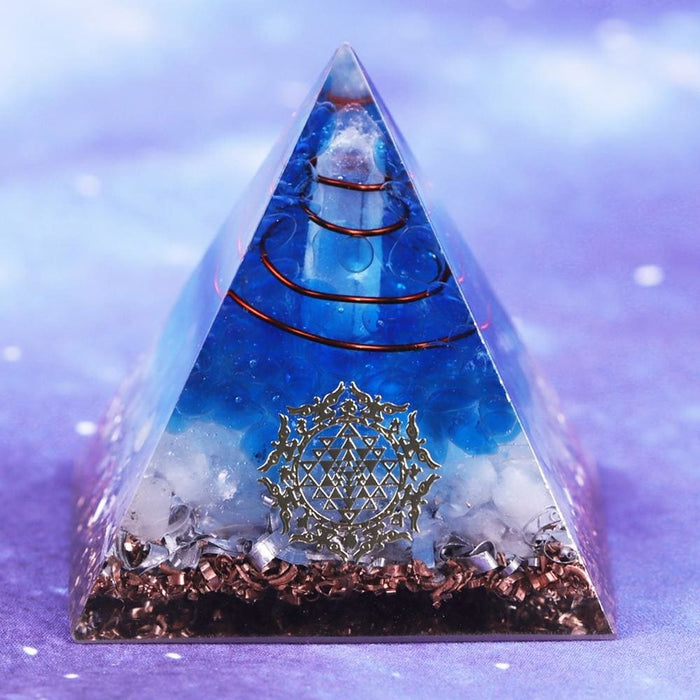 Orgone Pyramid Blue Quartz Energy Generator With Emf