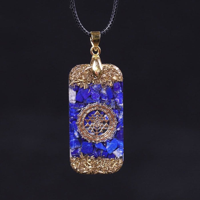 Orgonite Energy Pendant Natural Lapis Lazuli Reiki Necklace